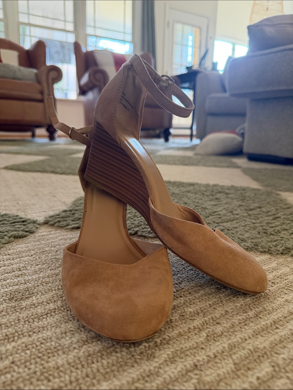 a new day Tan Suede-Look Ankle-Strap Heels